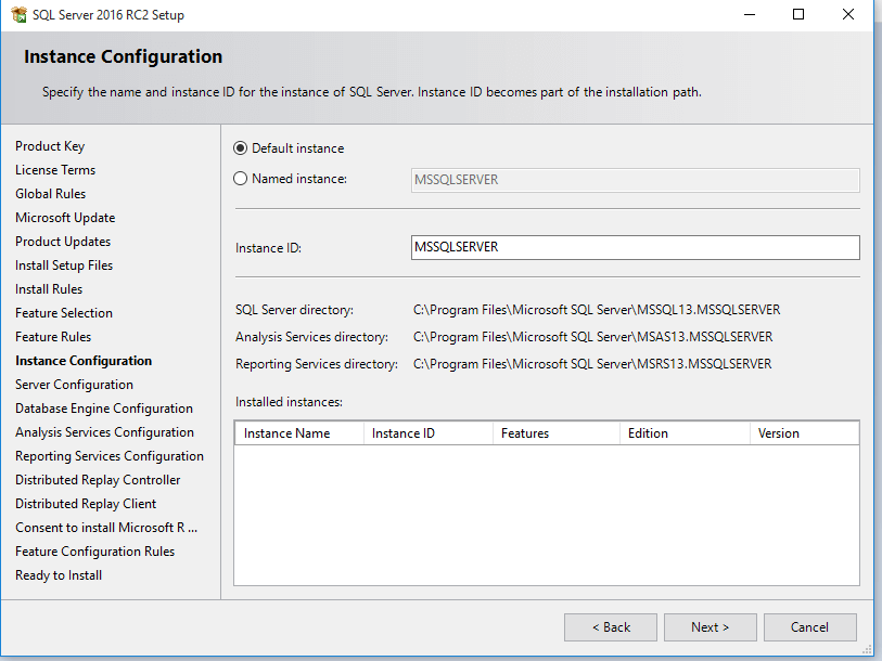 Default instance. MSSQL 2016. For instance. MSSQLSERVER. Автономный модуль Standalone configuration engine.